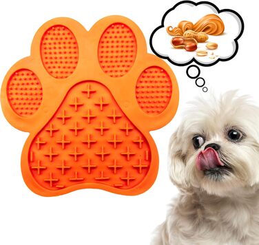 Килимок для повільного годування собак та котів, антиковзаюча підкладка з присосками, відволікаюча кормушка (Оранжевий, 18 см)