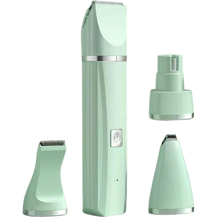 Електричний триммер для собак 4-в-1 безшумний бездротовий для грумінгу, обрізки кігтів та догляду за шерстю, підходить для цуценят, зелений