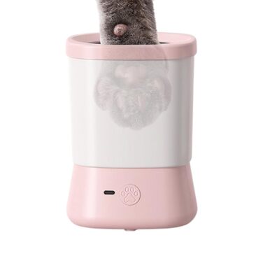 Миска для миття лап собак Hogvinnatil, автоматичний очищувач лап для собак, аксесуар для догляду за тваринами, рожевий