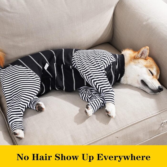 Піжама для собак після операції, комбінезон з довгим рукавом, чорний, для захисту рани, альтернатива комірцю (M, 1 шт.)