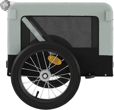 Причіп для велосипеда Gecheer для собак, транспортер для собак з відбивачами та прапором, зручний дизайн, зелено-чорне оксфордське полотно та метал, зелений (63 x 123 x 66 см, сірий)