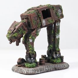Декорація для акваріума Star Wars – Білий схований грот із смоли, ручна робота, екологічний, для акваріумів до 9,7 л, 14×8,4×15 см, Sci-Fi стиль
