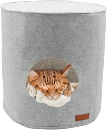 Petriumph® будиночок-лежанка для котів із фетру XXL, котяча хатка для великих котів, м'яке спальне місце для кота в приміщенні