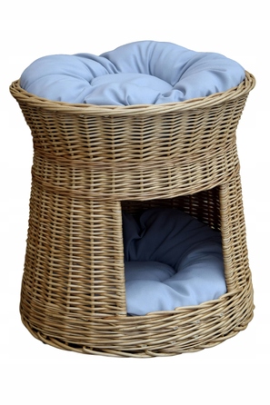 Будиночок для кота Wiklinowe Cuda, коричневий, круглий, 47 x 47 x 45 см