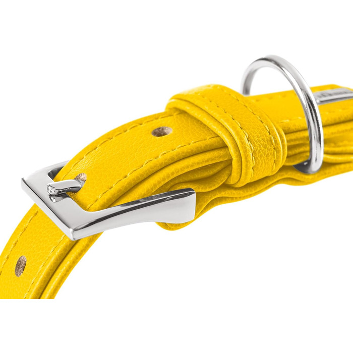 Нашийник для собак HUNTER Amalfi, жовтий, веганська штучна шкіра, м'який, Made in Germany, розмір 40