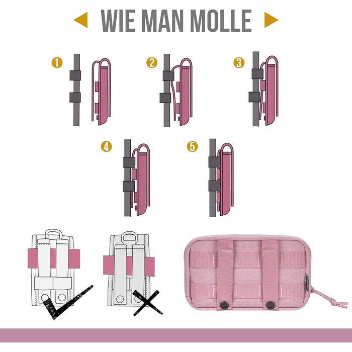 Набір Futterbeutel OneTigris для собак (2 шт.), великий MOLLE, з світловідбиваючими смугами, для тактичного спорядження, прогулянок, тренувань. Зелений (Рожевий)