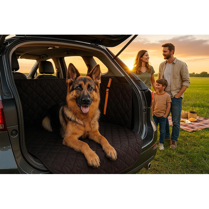 Захист для заднього сидіння авто для собак - водовідштовхувальний, стійкий до подряпин, нековзний, миючий - матеріал Oxford - захист для собак в автомобілі з бічним захистом - 141x134 см - підходить для SUV та легкових автомобілів DElightX