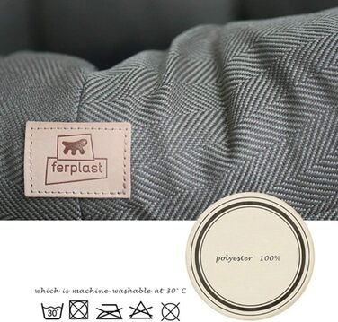 Крісло-лежанка для собак та котів Ferplast SOFA 'CUSHION' з 2 подушками, коричневе, 52 x 39 x 21 см