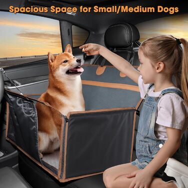 Автомобільний лежак для собак Mixjoy - великий, з PU-шкіри, для середніх, великих та маленьких собак, знімний чохол, напівлежак