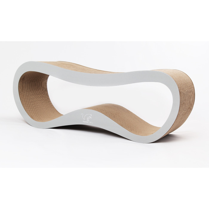 Дряпалка для котів HomeCatty, сіра, до 60 см, картонна, 2 рівні