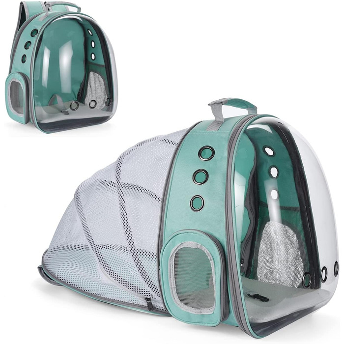 Рюкзак для тварин YUDOXN: переноска для собак та котів. Транспортний рюкзак Bean Green з подовженою спинкою