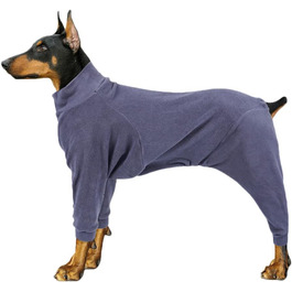 Пуловер для собак великих порід, теплий зимовий костюм з флісу, 4 лапи, одяг для собак, піжама, пуловер, сірий, синій, XXL