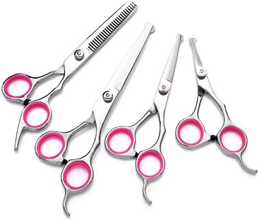 Набір ножиць для грумінгу собак та котів: прямі, зігнуті, з нержавіючої сталі