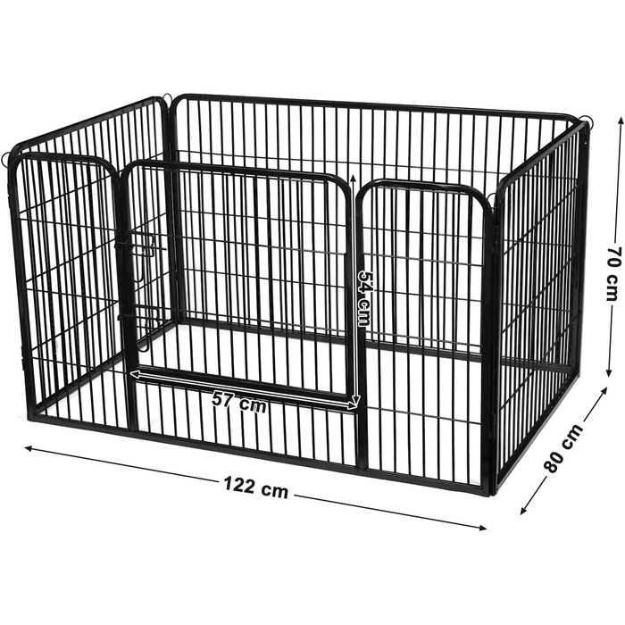 Вольєр для тварин Feandrea Freilaufgege, портативний, 122x80x70 см, чорний, PPK04BK