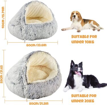 Крісло-гніздочко для собак YAGE, 80 см, з підставками – м'яке, заспокійливе ліжко для тварин до 20 кг, знімний, пральний чохол, розкішне, суперм'яке ліжко-печера для домашніх тварин