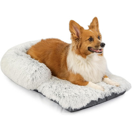 Лежак для собак Best Friends by Sheri Bolster Nap Mat, з бортиком, для клітки, м'який, машинне прання, морозно-сірий, 76x48 см