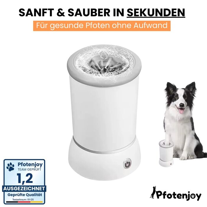 Pawclean Pro: Автоматичний очищувач лап для собак та котів – 360° силіконова щітка, USB, білий/блакитний