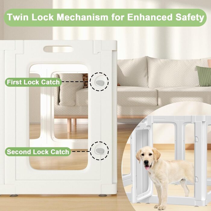 Льоток для собак THEYFIRST з акрилу з дверцятами, прозорий, для дому, легкий монтаж, загороджувач для цуценят, кошенят, кроликів, дрібних тварин, пластик 8P