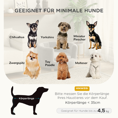PawHut Dog Sofa Мийний диван для домашніх тварин зі спинкою та дерев'яними ніжками для маленьких собак до 45 кг у сірому кольорі