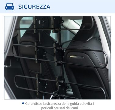 Сітка для собак PawHut в автомобіль, сталева, регульована, 89-150 x 76-124 см