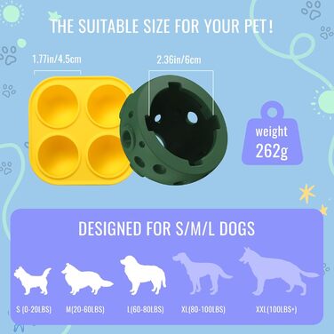 Іграшка для собак Larimuer Schleckball: інтерактивна годівниця-іграшка з силікону (зелена)