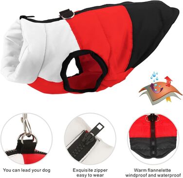 Зимовий одяг для собак Idepet: водонепроникний пуловер, куртка, теплий костюм для снігу. XS, S, L (M, Чорний)