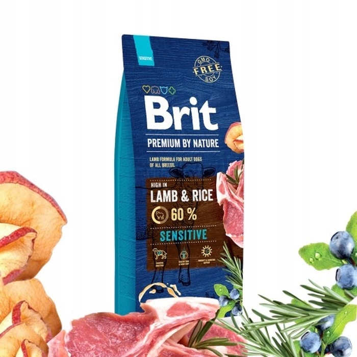 Сухий корм для собак BRIT Premium By Nature Sensitive Ягня, 15 кг