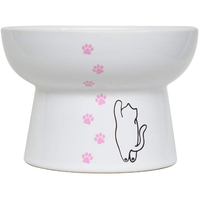 Підвищений годівниця для котів з порцеляни, антизворотний клапан, для вологого та сухого корму, безпечна та безстресова