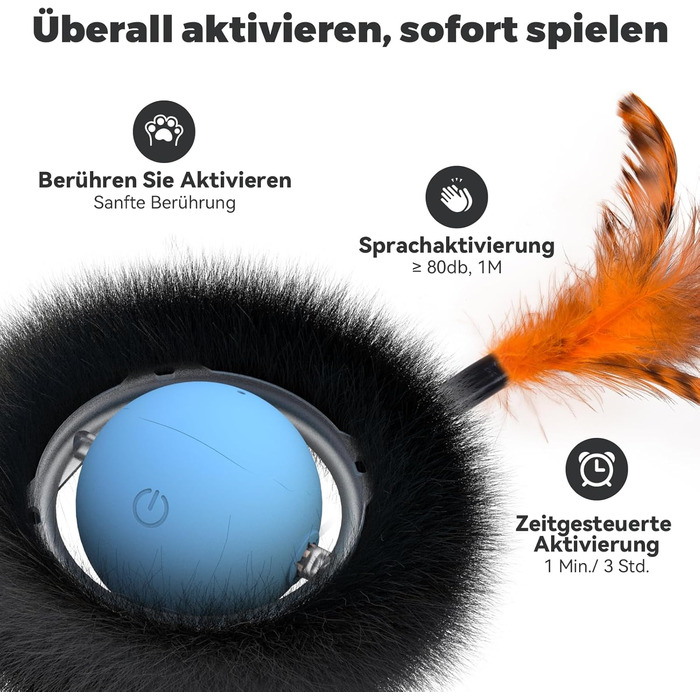 Іграшка для котів, інтерактивна кулька з лабіринтом, автоматична іграшка-мисливець з пір'ям, мисливська іграшка, подарунок для кота