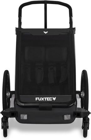 Фуктек Причіп для велосипеда Sportfux на 2 місця, з кишенькою, світловідбивачами, ручкою, захистом від дощу та сонця, складний, фіолетовий FX-FA1 (чорний)