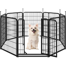 Клітка для собак Yaheetech 8-секційна, 80 см, вольєр для собак, з'єднувальні стержні, складана клітка для собак у квартиру та сад, без інструментів, 80 см висота, 8 шт.