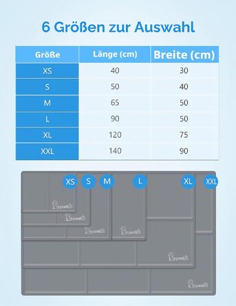 Охолоджувальний килимок для собак та котів Pecute, розмір M (65 x 50 см), стійкий до подряпин, сірий