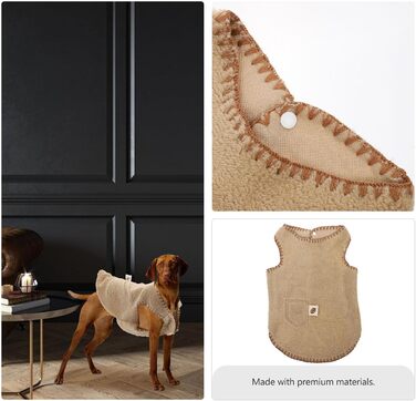 Зручна собача жилетка для маленьких та середніх собак. Тепла жилетка для домашніх тварин з бавовняної суміші, однотонна, з простим дизайном. Зимовий одяг та фотореквізит.