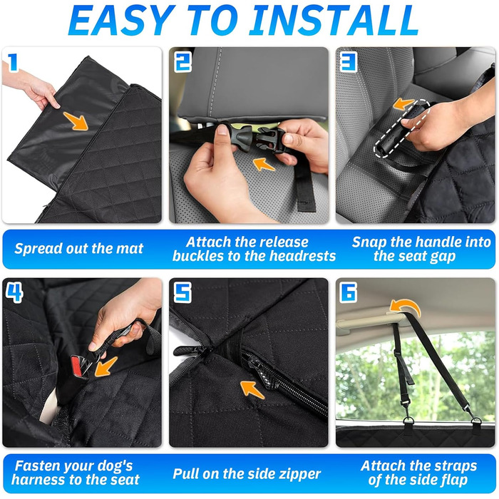 Автодеко для собак на заднє сидіння: захист, водонепроникність, ковзання, 137x147 см