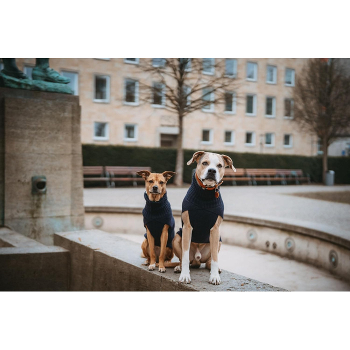 Hunter Hundepullover GENF, темно-синій, розмір 45: теплий, м'який, з перекидним коміром