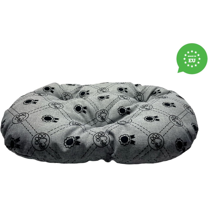 М'який лежак для собак та котів овальної форми, 50x34 см, світло-сірий колір. Лежанка для собак, котячий лежак, килимок для тварин, зручний для перевезення та відпочинку. Можливість прання.