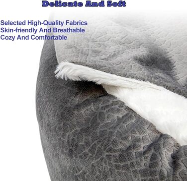 Кругле ліжко для собак та котів, плюшеве, м'яке, 50 см (сірий колір)