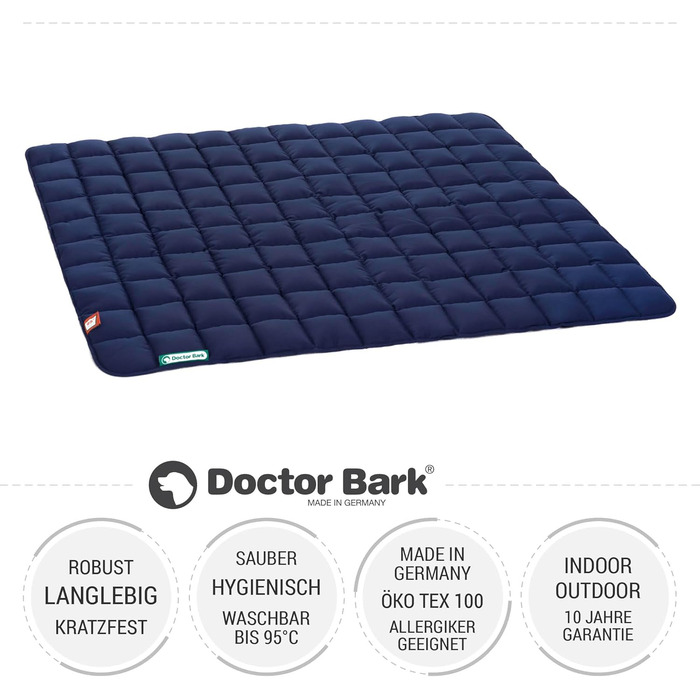 М'яка якісна лежанка для собак Doctor Bark, розмір M (80x70 см), K&ouml;nigsblau (Королівський блакитний), витривала, для дому та вулиці, пральна до 95°C
