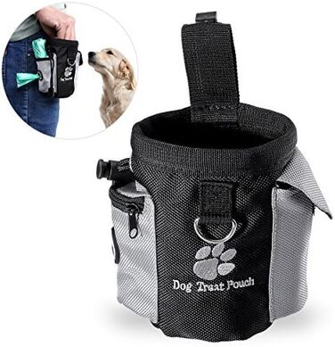 Сумка для ласощів для собак UEETEK Oxford, сумка для тренувань, з дозатором пакетів для прибирання, 12.5 x 8 x 12.5 см