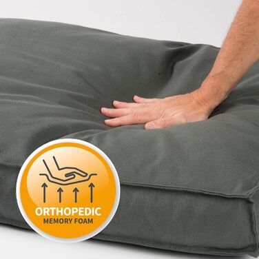 Преміум подушка для собак JAMAXX - ортопедична, з пінополіуретановими гранулами, знімний водонепроникний чохол, сірий колір. Розміри: S (65x50 см), L (90x70x15 см)