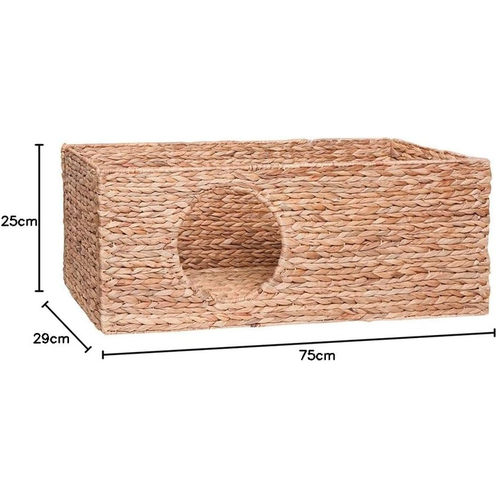 Клітка-будиночок для котів у шафу Billy, з натурального плетіння, для котів, дрібних тварин, кроликів, морських свинок, 75 x 29 x 25 см, матеріал: ротанг, плетиво