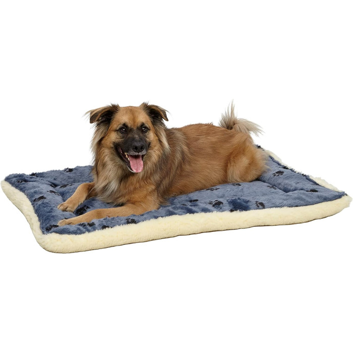 Крісло-гніздо для собак Midwest Homes for Pets QuietTime, 76 см, блакитний/кремовий, 85x57x8 см, для середніх собак, з м'яким штучним хутром та флісом, машинного прання