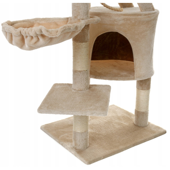 Когтеточка-вежа для котів з лежаком та стовпчиком Funfit Home&Office, 120 см