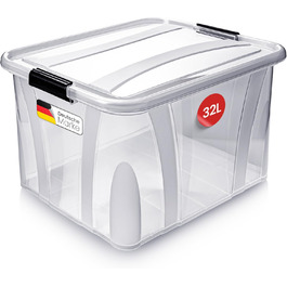 Ящик для зберігання Konzept з кришкою, 55 л, BPA-free, міцні затискачі