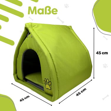 Текстильна будка для собак та котів EVE Textile Eskimo - зелена, 45x45x45 см