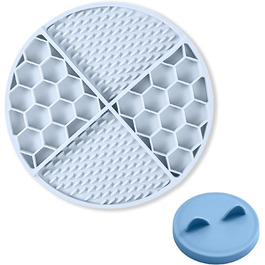 Килимок для лизання домашніх тварин з присосками та кришкою від банку для собак та котів, харчовий силікон, повільне годування, іграшка-головоломка, килимок для ласощів для собак з антиковзким покриттям для тривоги та нудьги (небесно-блакитний)