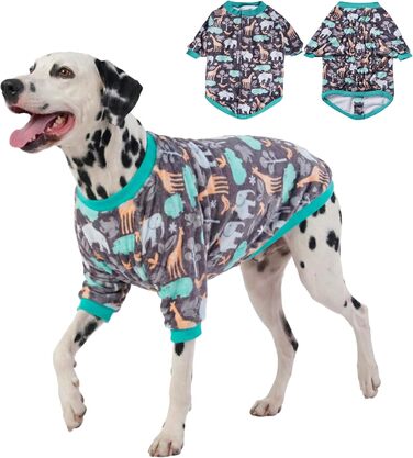 Світер LovinPet для великих порід собак, легкий фланелевий одяг, дихаючий матеріал з принтом 'Бегемот-Зоо', синій, X-Large