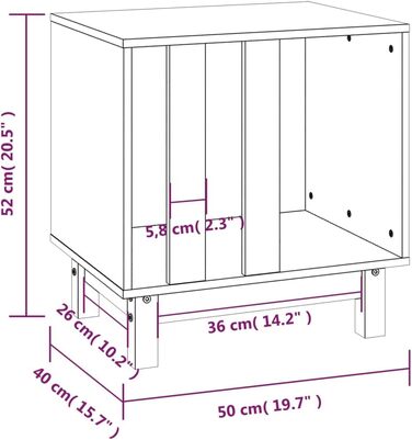 Будка для собаки з масиву сосни 50x40x52 см, медово-коричнева vidaXL