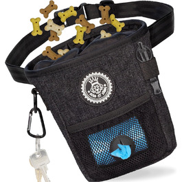 Футляр для ласощів для собак Hund ist König: міцний, компактний, з дозатором для відходів та E-book для тренувань (чорний)