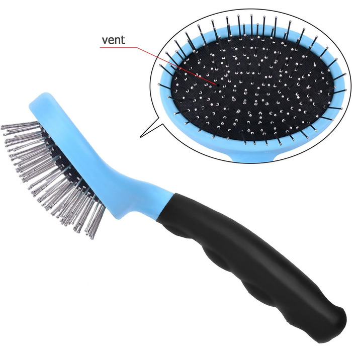 Щітка для грумінгу MHtech Unterfell з антистатичними штифтами з нержавіючої сталі для собак і котів з коротким або довгим хутром (інструмент для видалення підшерстя)